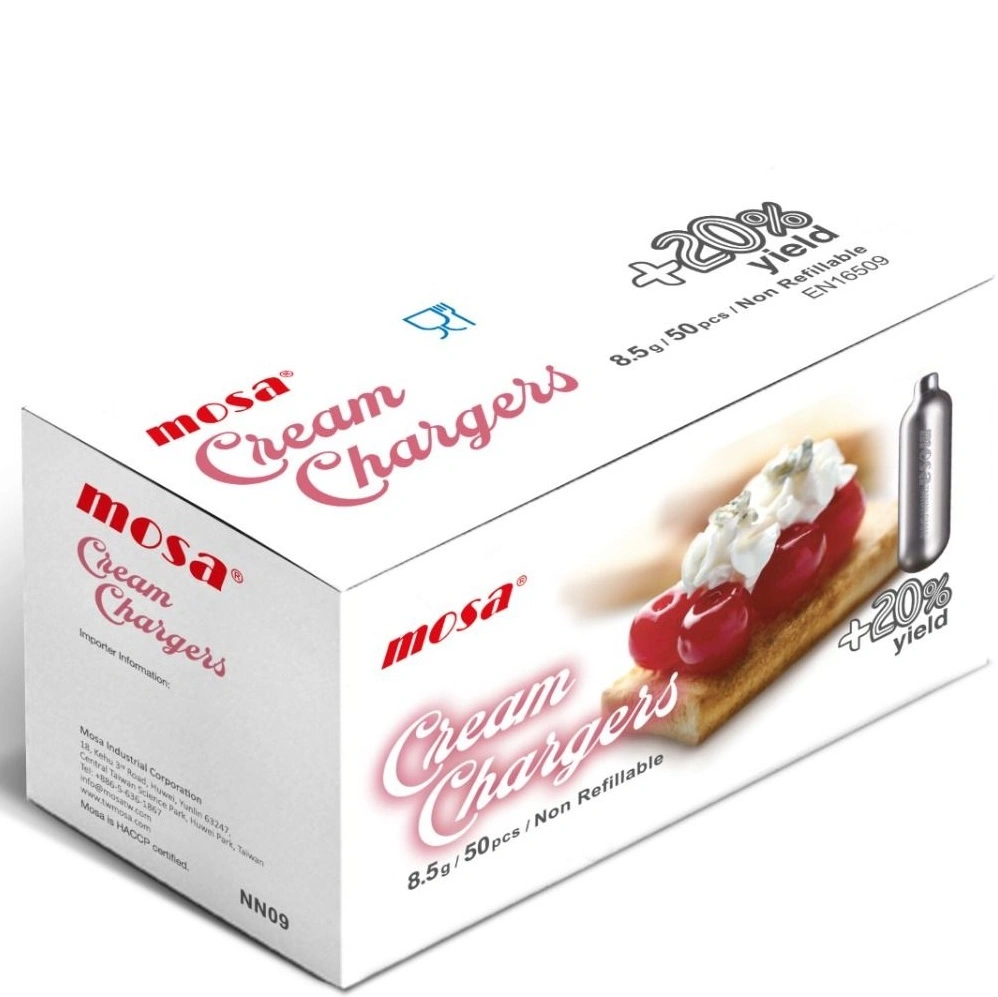 Cream Chargers by Mosa -  1 Box of 50 8.5g N2O (50 Cartridges)