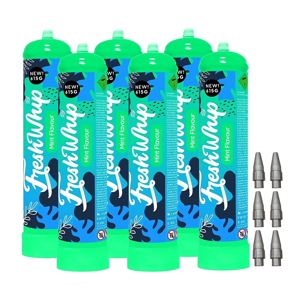 . OFFER Mint Fresh Whip Cream Chargers 615g N2O (Case of 6) Business Only