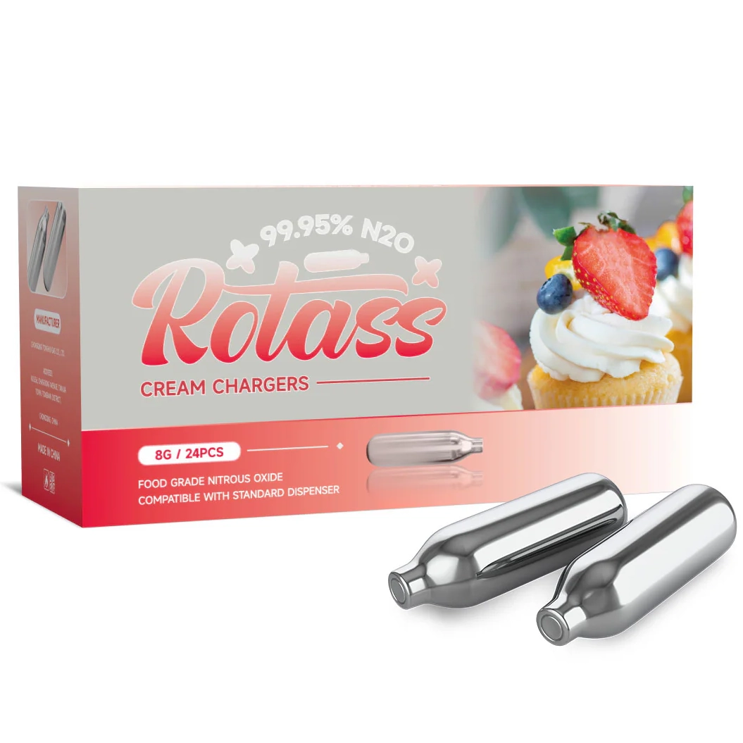 Cream Chargers by Rotass -  1 Box of 24 N2O 8g (24 Cartridges)